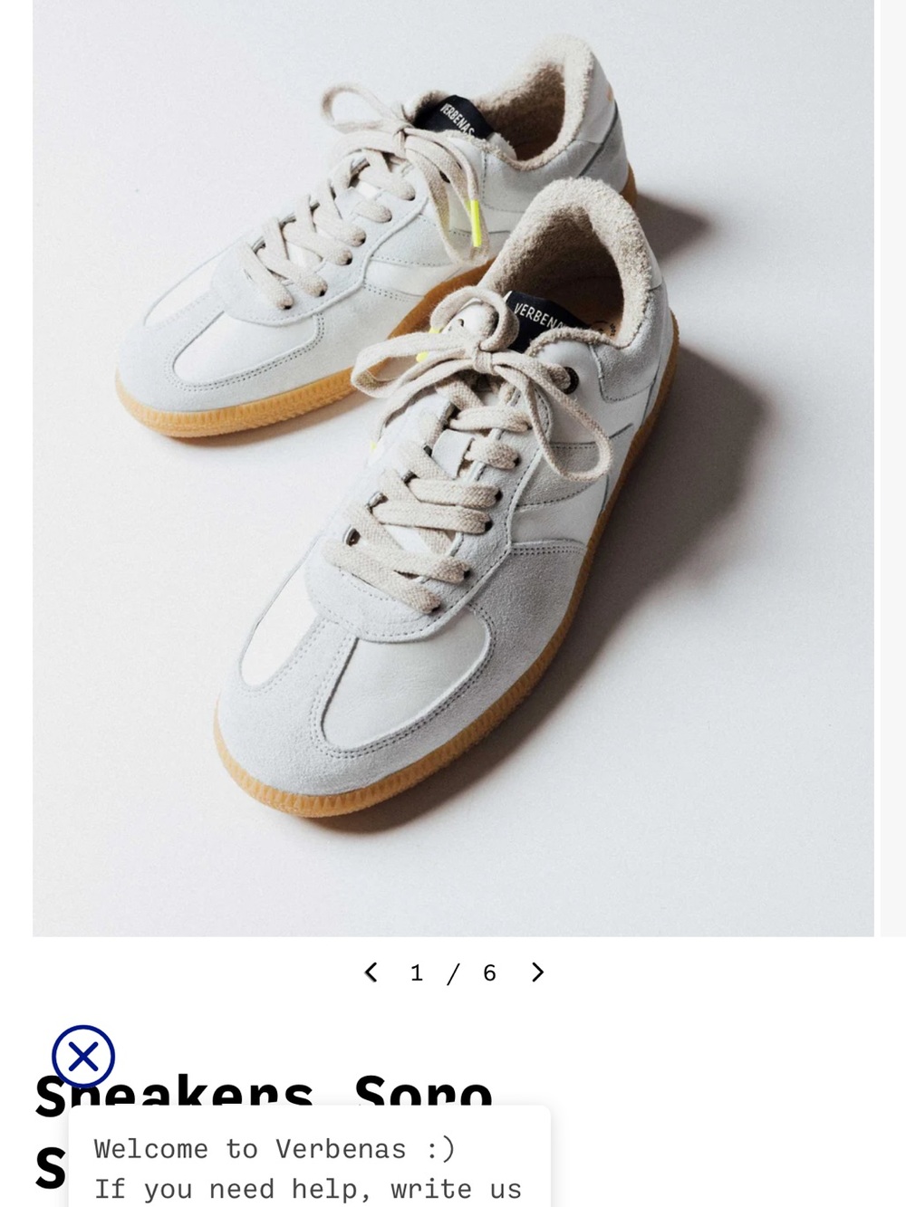 Verbenas white and grey Sora Low-Top Sneakers with Gum Sole
